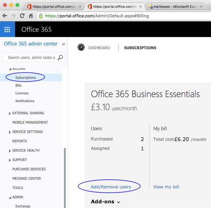 O365 licenses email only e0